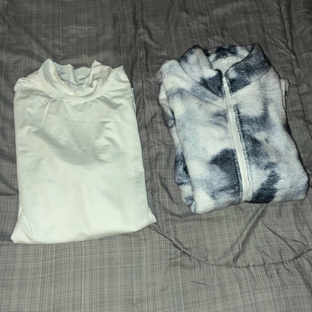 Bundle of 2 Womens Sweater + Long Sleeve Shirt - Size L Large (Mens M Medium)